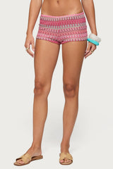 Megan Zigzag Crochet Micro Shorts