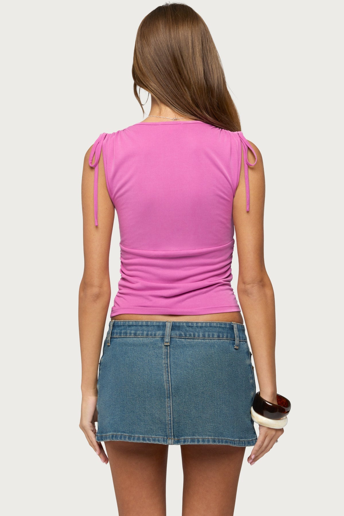 Cady Drawstring V Neck Tank Top