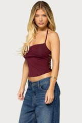 Minsoo Shredded Back Halter Top