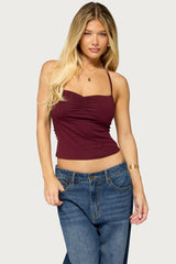Minsoo Shredded Back Halter Top