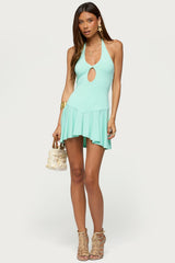 Heidy Cutout Halter Mini Dress