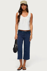 Edyth Tie Front Cotton Tank Top