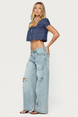 Joeli Cotton Eyelet Crop Top