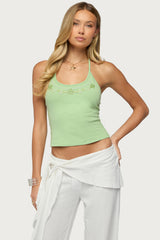 Jeannie Beaded Halter Top