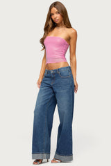 Gatz Cuffed Low Rise Wide Leg Jeans