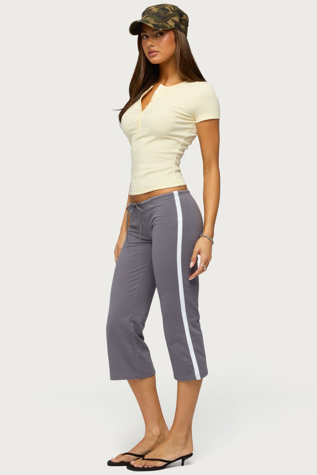 Milene Contrast French Terry Capri Trousers
