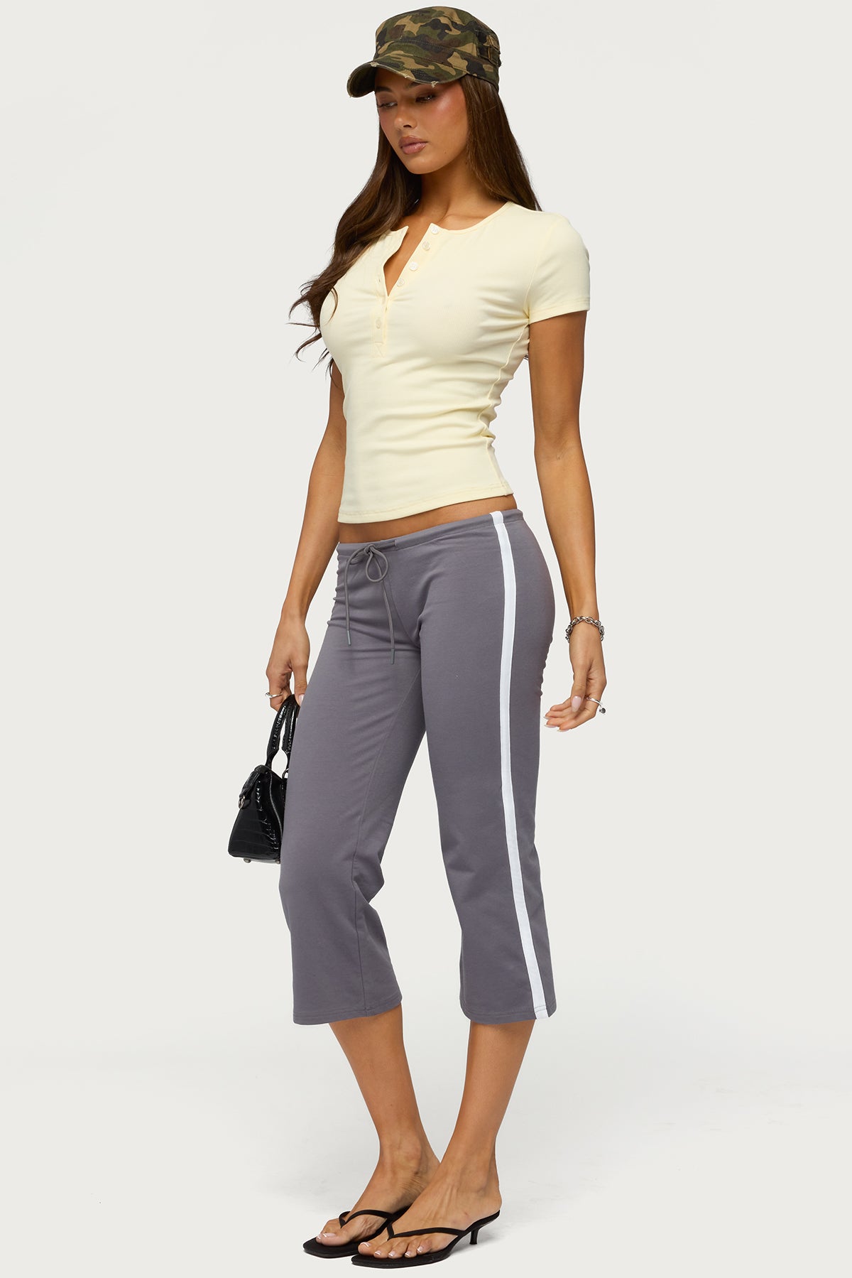 Milene Contrast French Terry Capri Trousers