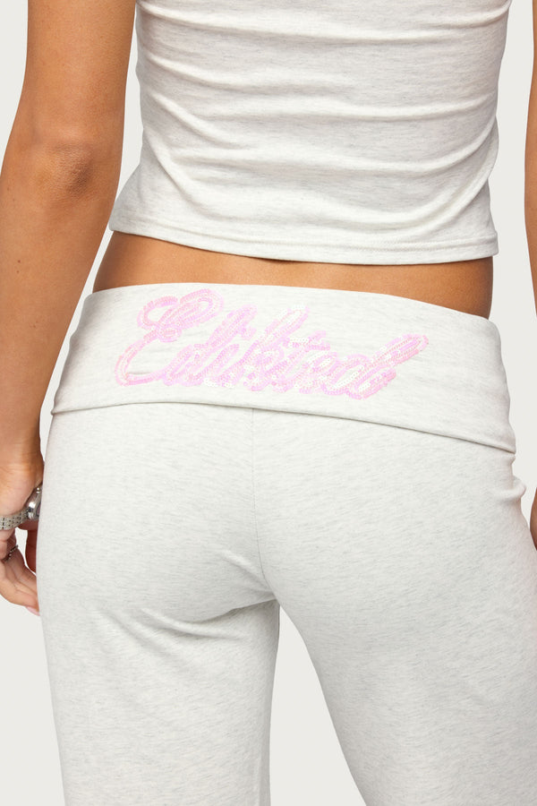 Edikted Wknd Sequin Foldover Trousers