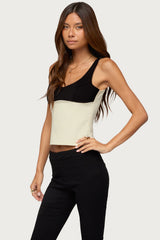 Clarinda Contrast Woven Tank Top