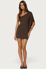Cammi One Shoulder Flutter Mini Dress