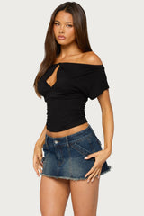 Hecate Off Shoulder Keyhole Top
