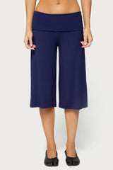 Shirly Wide Leg Foldover Capri Trousers