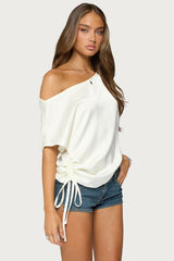 Jori Off Shoulder Satin Effect Top