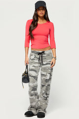 Toralei Three-Quarter Sleeve V Neck Top