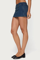 Taliyah Stretchy Denim Mini Skort