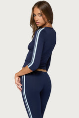 Danie Stripey Three-Quarter Sleeve Top