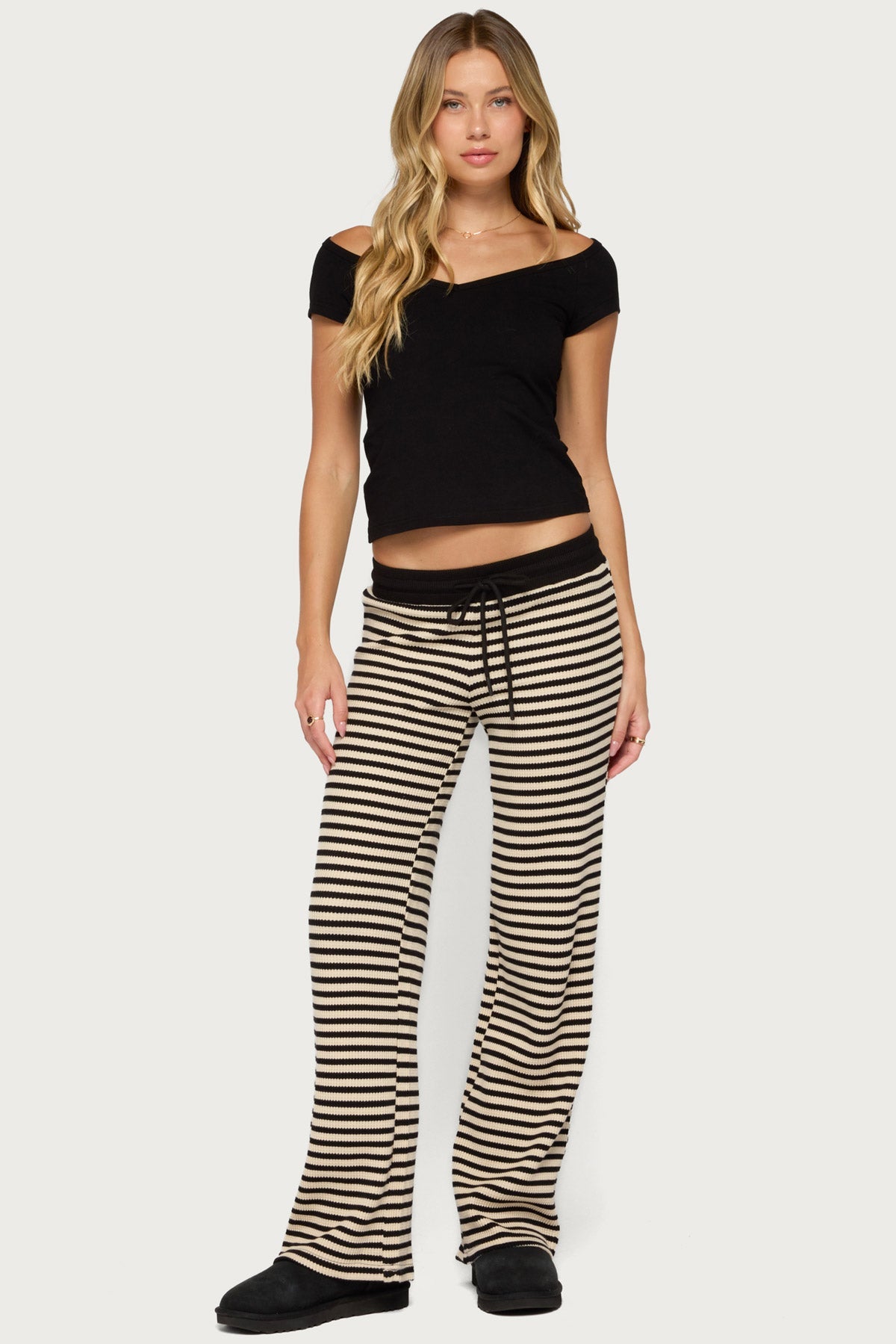 Calie Off Shoulder V Neck Top