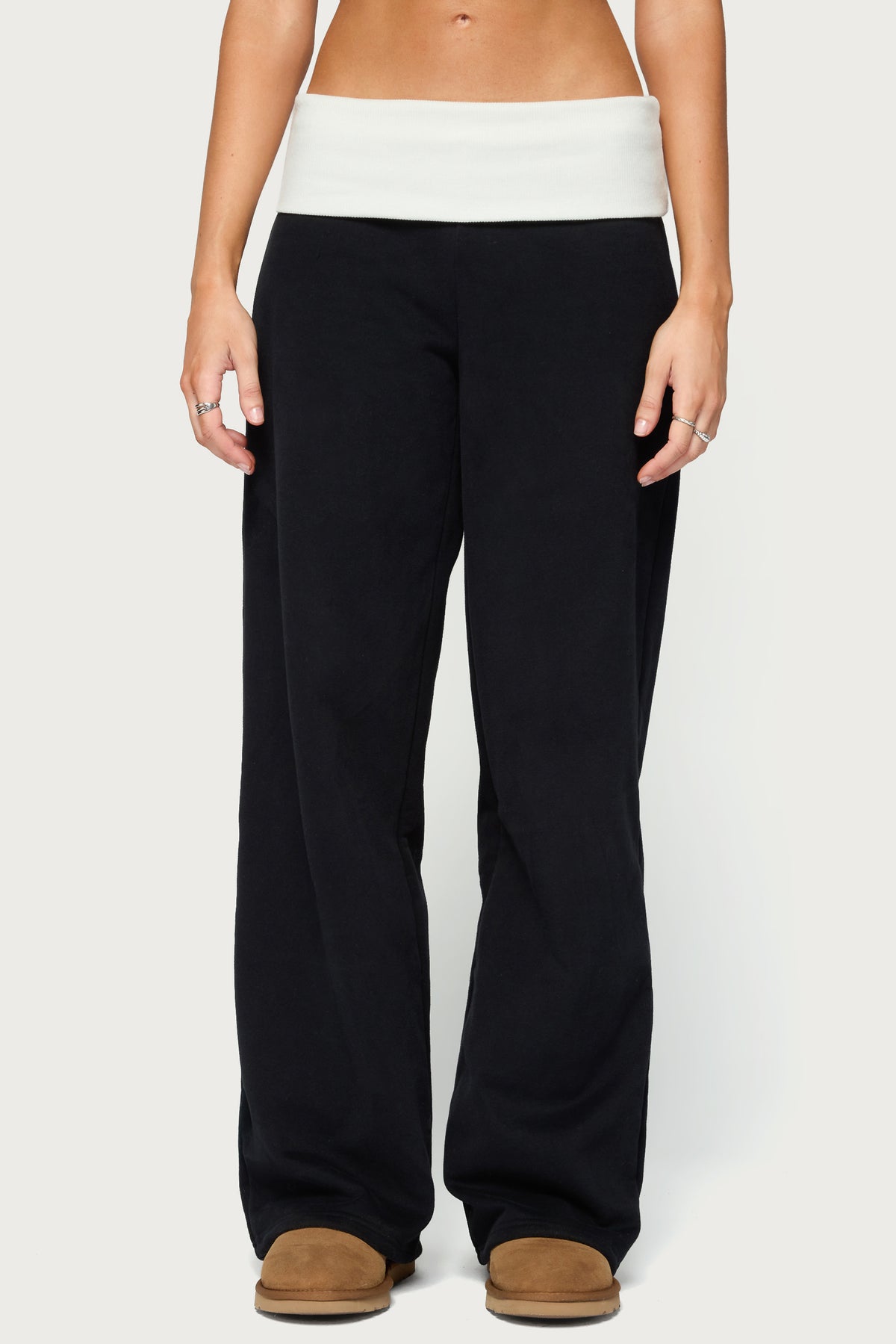Idha Contrast Foldover Baggy Joggers