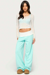 Idha Contrast Foldover Baggy Joggers