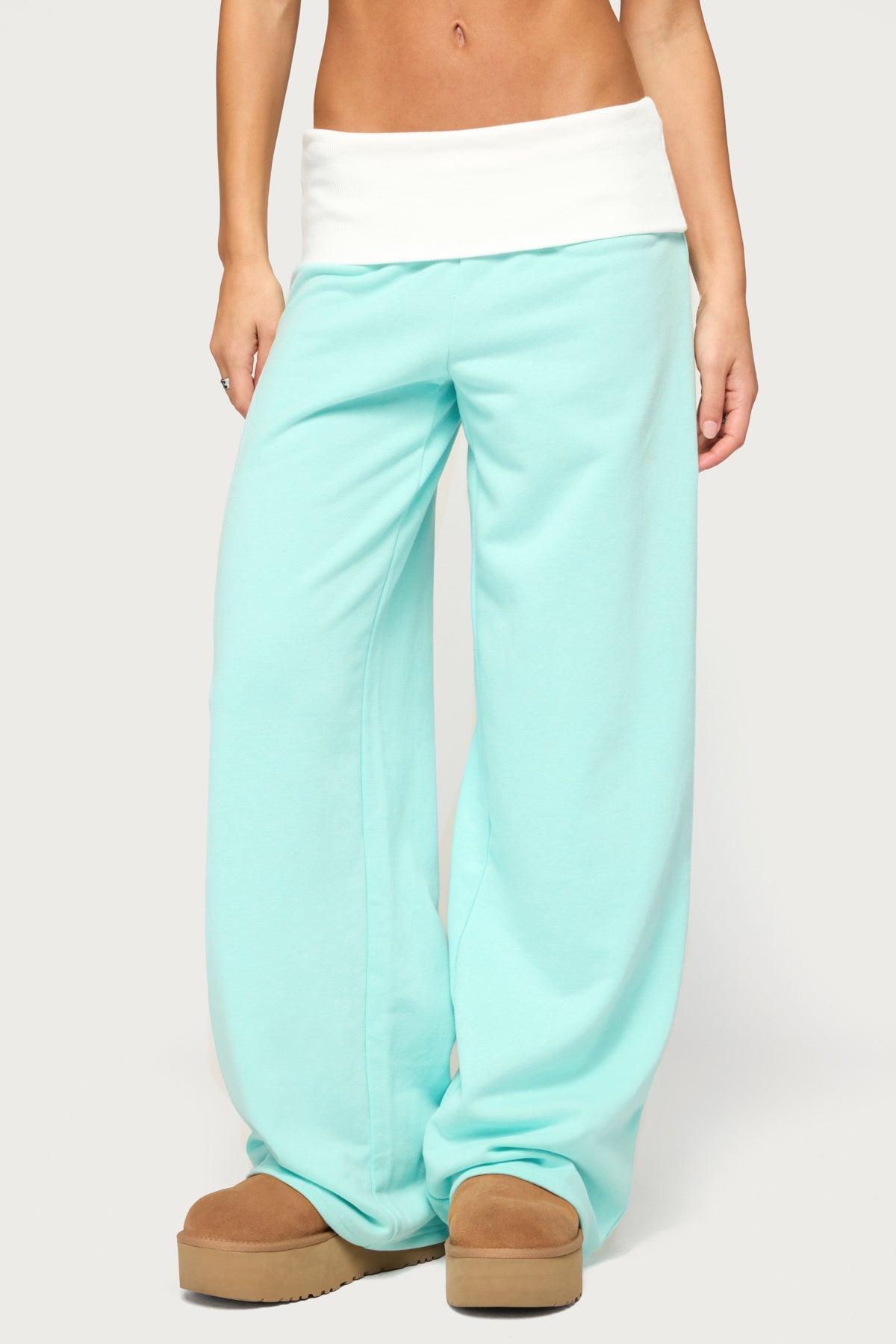 Idha Contrast Foldover Baggy Joggers