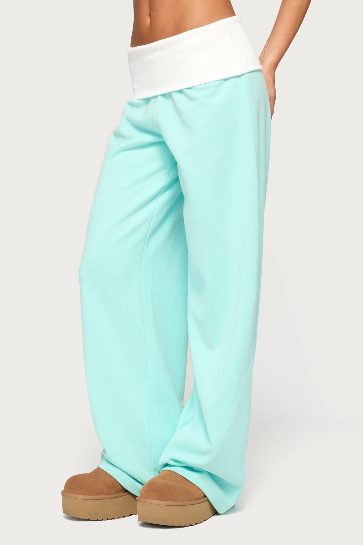 Idha Contrast Foldover Baggy Joggers