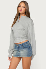 Diya Long Puff Sleeve Henley Top