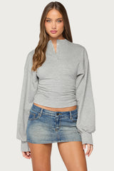 Diya Long Puff Sleeve Henley Top