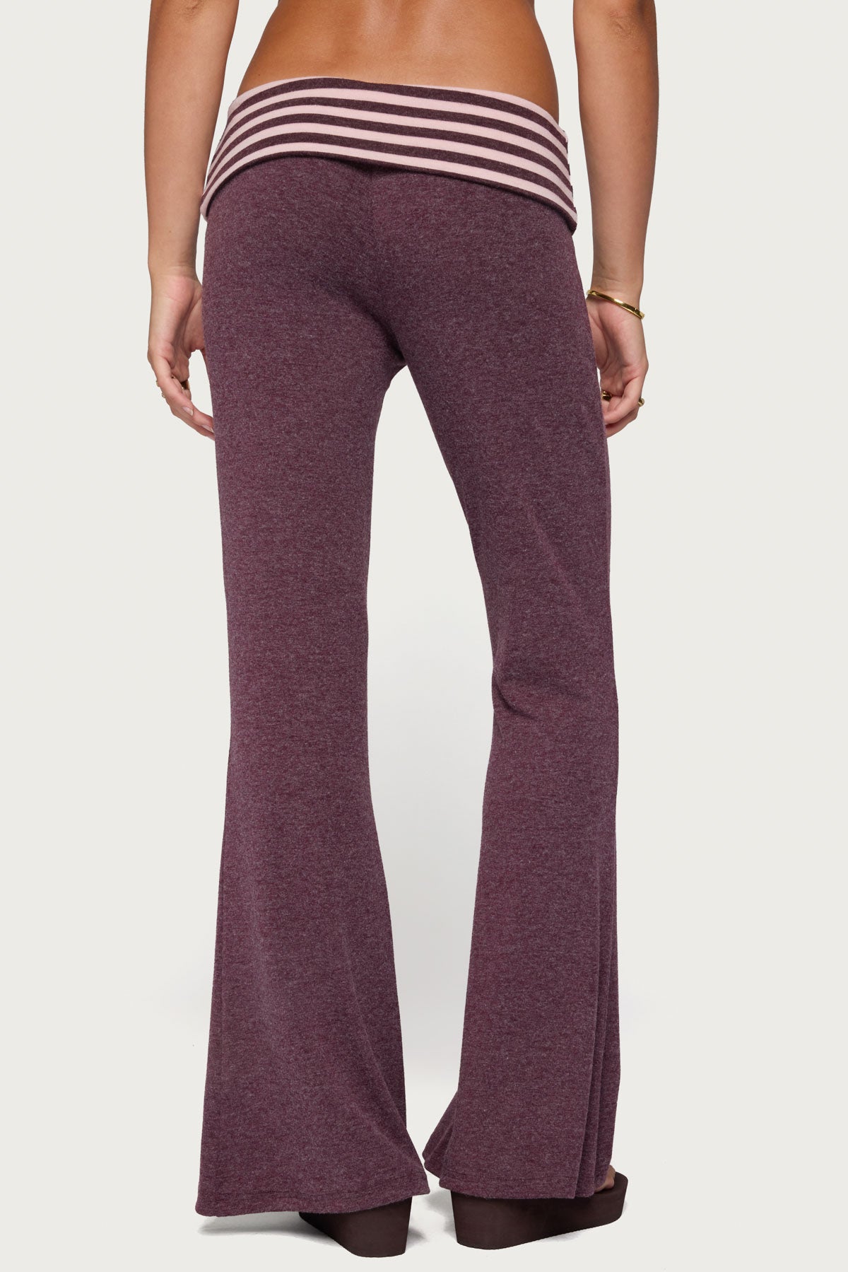 Stay Edikted Stripey Foldover Trousers
