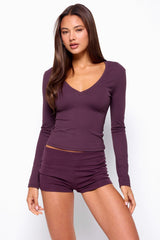 Ferne Long Sleeve V Neck Top