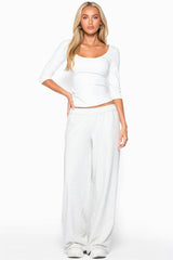 Desi Scoop Neck Three-Quarter Sleeve Top