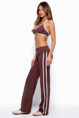 Anica Stripey Mid Rise Foldover Trousers