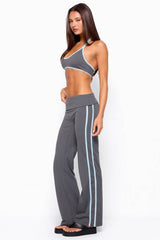 Anica Stripey Mid Rise Foldover Trousers