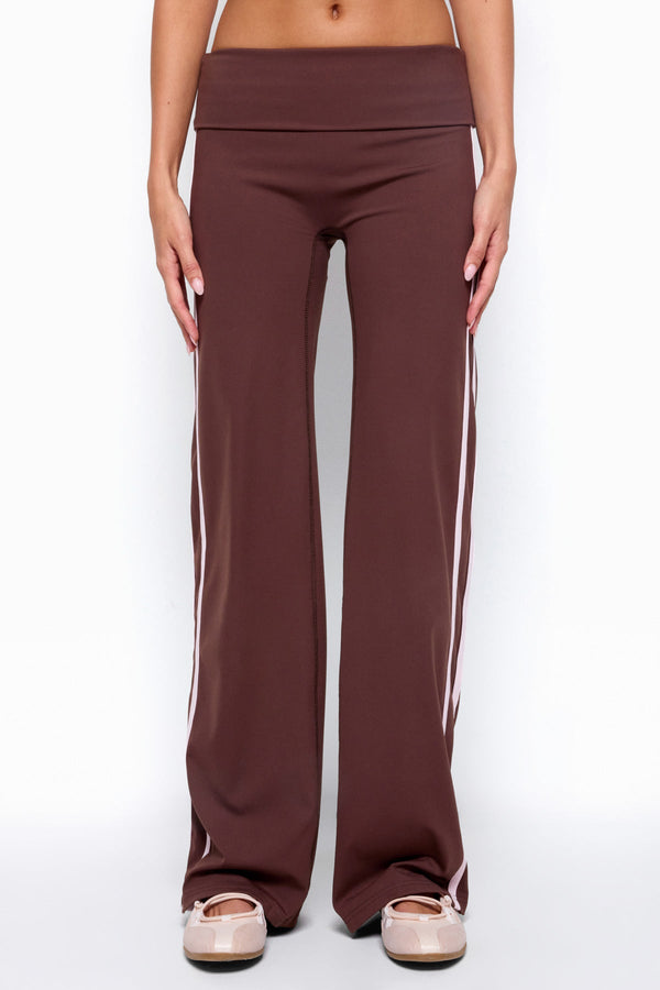 Anica Stripey Mid Rise Foldover Trousers