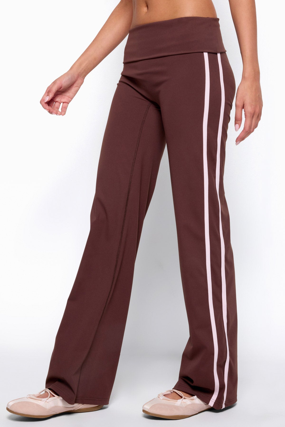 Anica Stripey Mid Rise Foldover Trousers