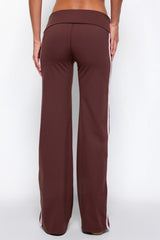Anica Stripey Mid Rise Foldover Trousers