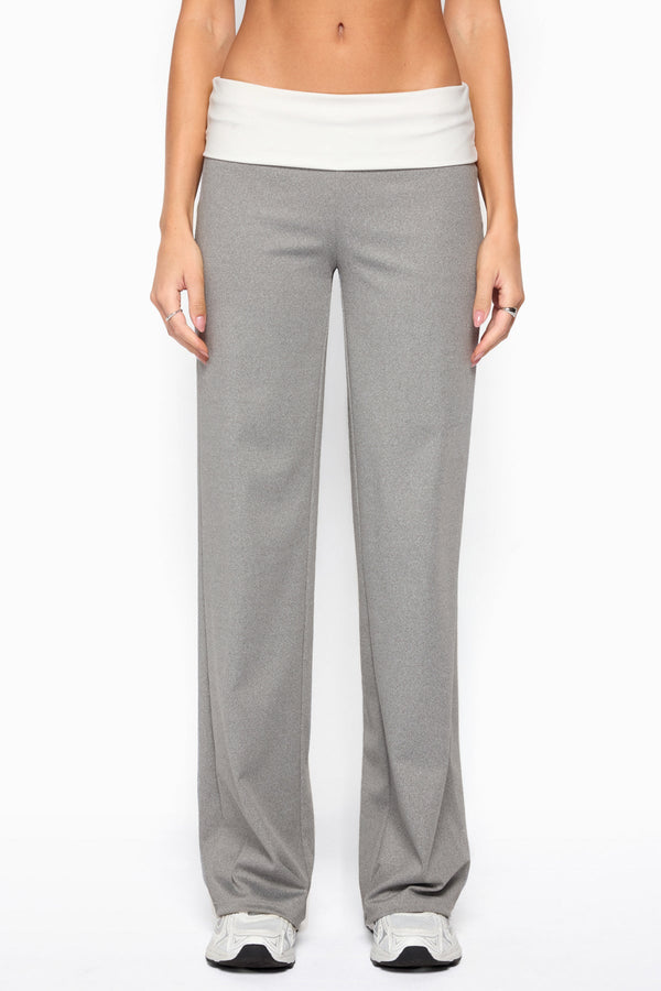 Dayna Contrast Foldover Straight Leg Trousers view 2