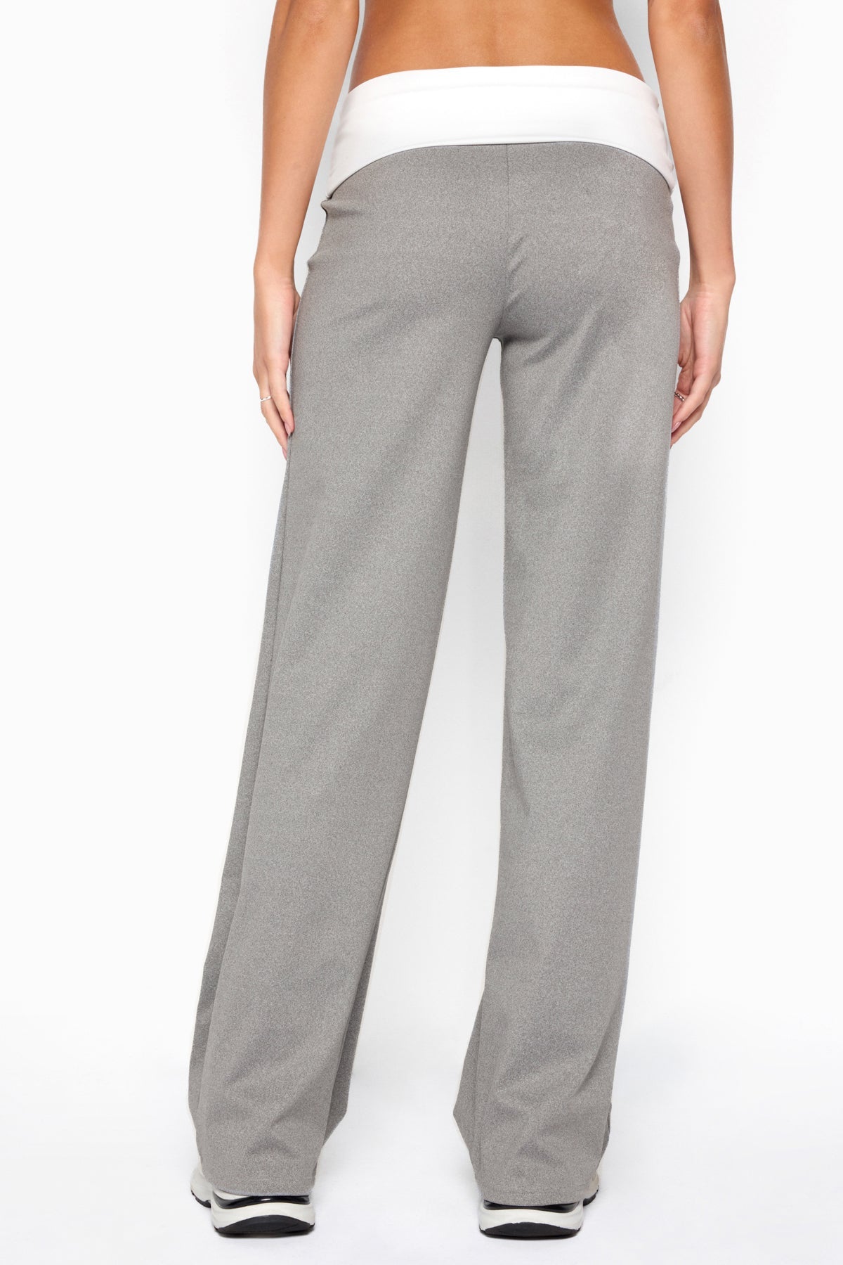 Dayna Contrast Foldover Straight Leg Trousers