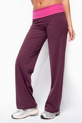 Dayna Contrast Foldover Straight Leg Trousers