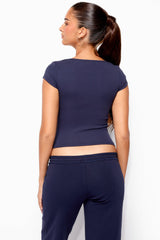 Chari Ribbed Scoop Neck T Shirt