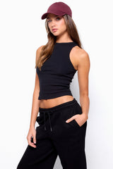 Filipa High Neck Ribbed Tank Top
