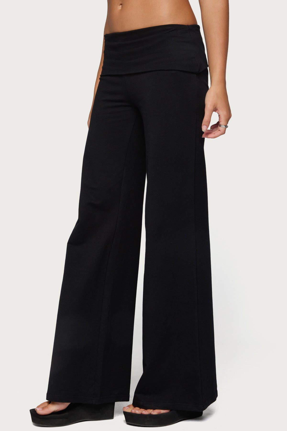 Angel Energy Sequin Foldover Trousers
