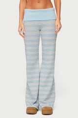 Jadie Foldover Striped Knit Trousers