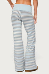 Jadie Foldover Striped Knit Trousers