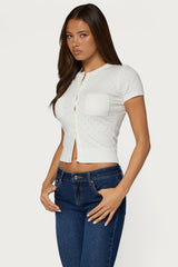 Kiyomi Knit Button Up Top