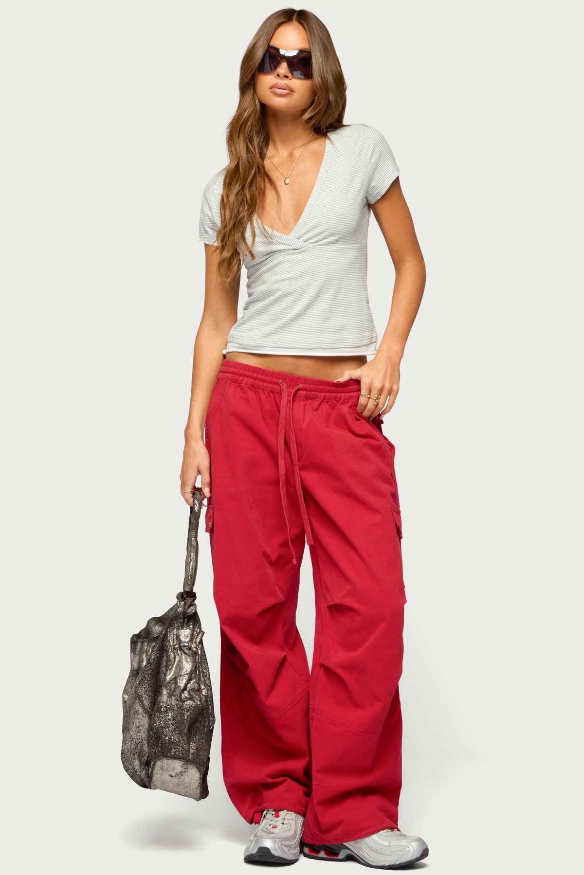 Yannah Striped Layered V Neck Top