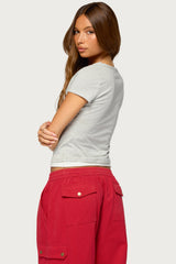 Yannah Striped Layered V Neck Top