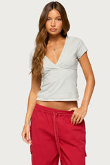 Yannah Striped Layered V Neck Top