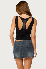 Mali Cutout Cowl Neck Top