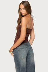 Calia Beaded Asymmetric Halter Top