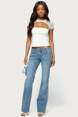 Celesh Lacey Cutout Top